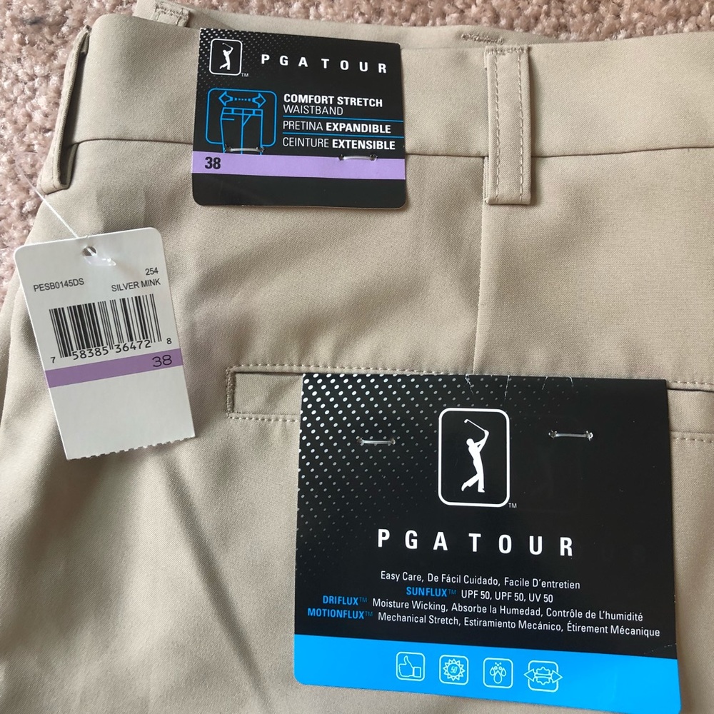 PGA flat front khaki shorts - never worn